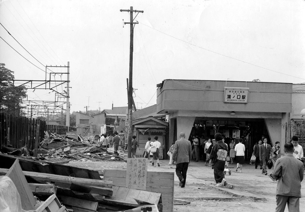田園都市線長津田延伸前の大井町線 溝ノ口駅(現 溝の口駅)1964年6月